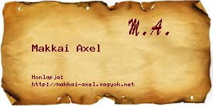 Makkai Axel névjegykártya