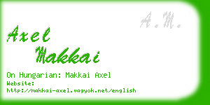 axel makkai business card